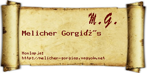 Melicher Gorgiás névjegykártya